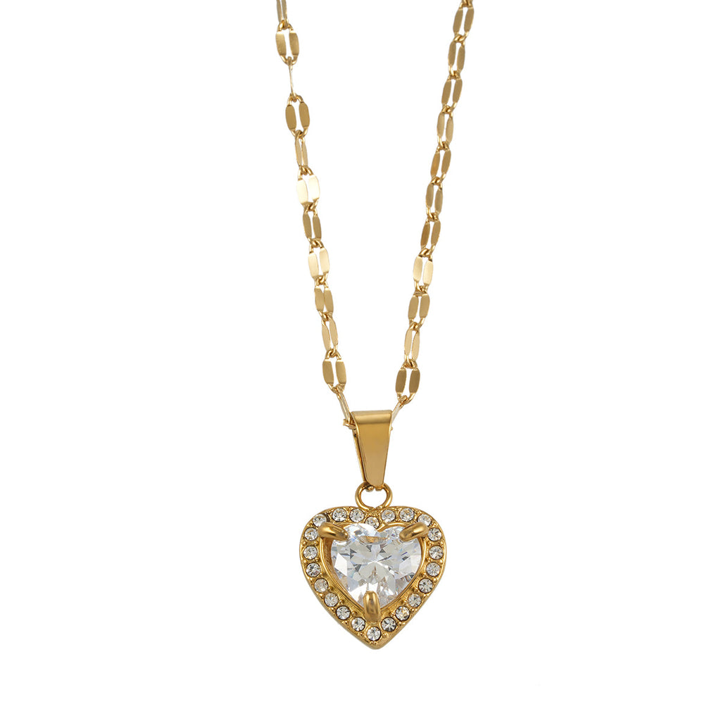 Petite Pavé Heart Necklace
