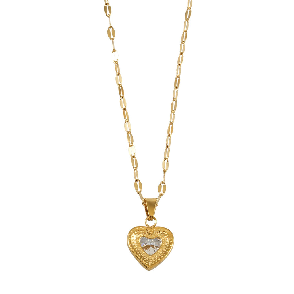 Petite Pavé Heart Necklace