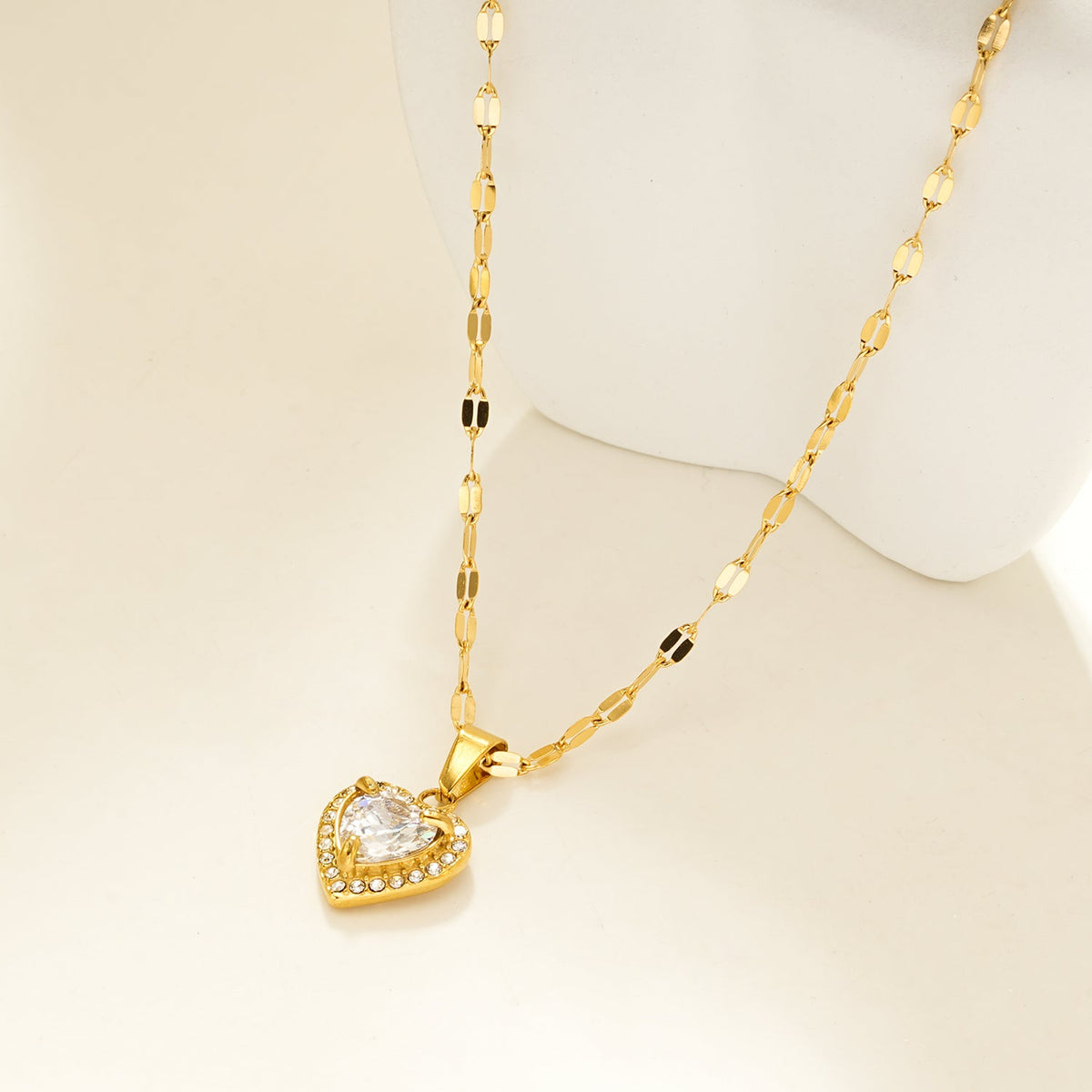 Petite Pavé Heart Necklace
