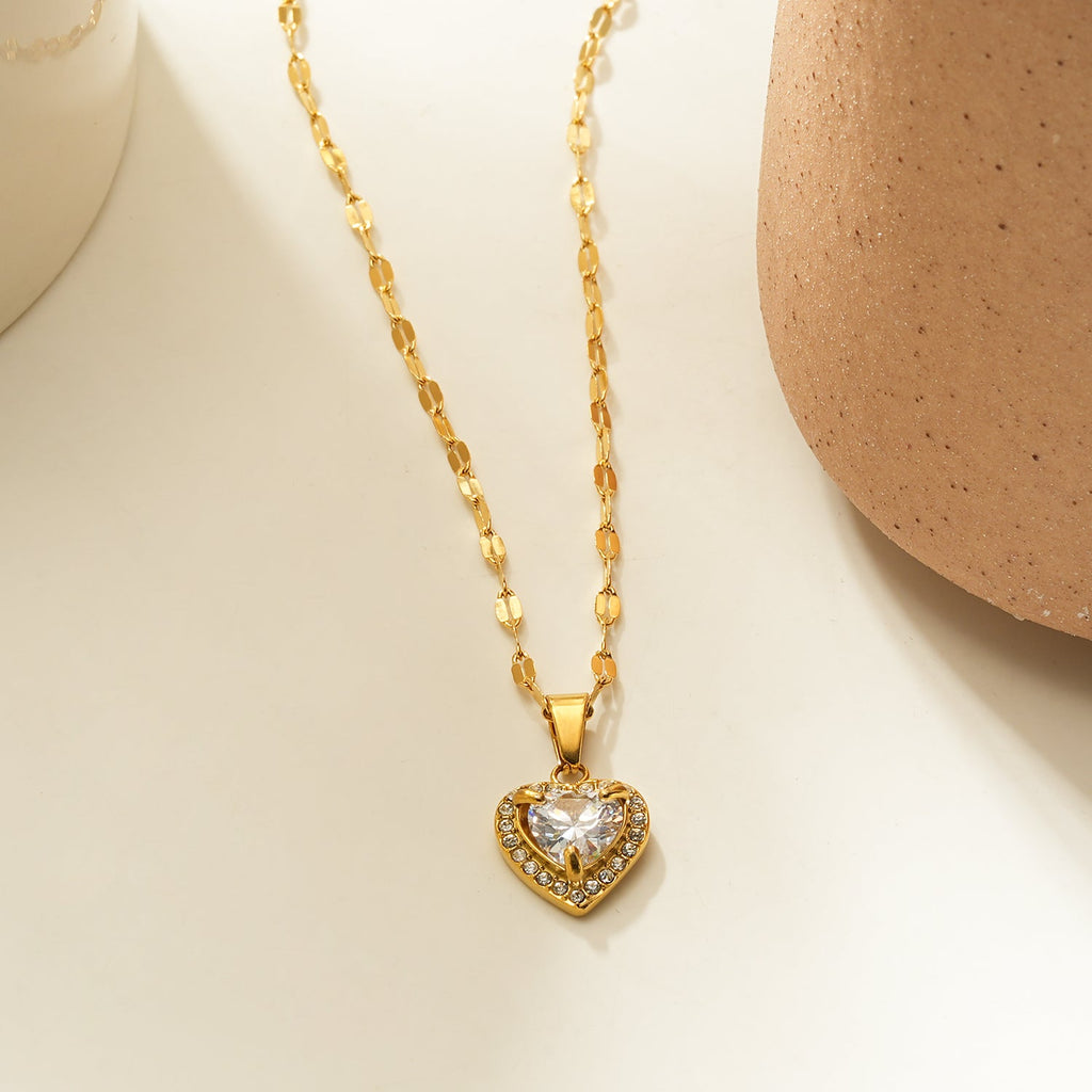Petite Pavé Heart Necklace