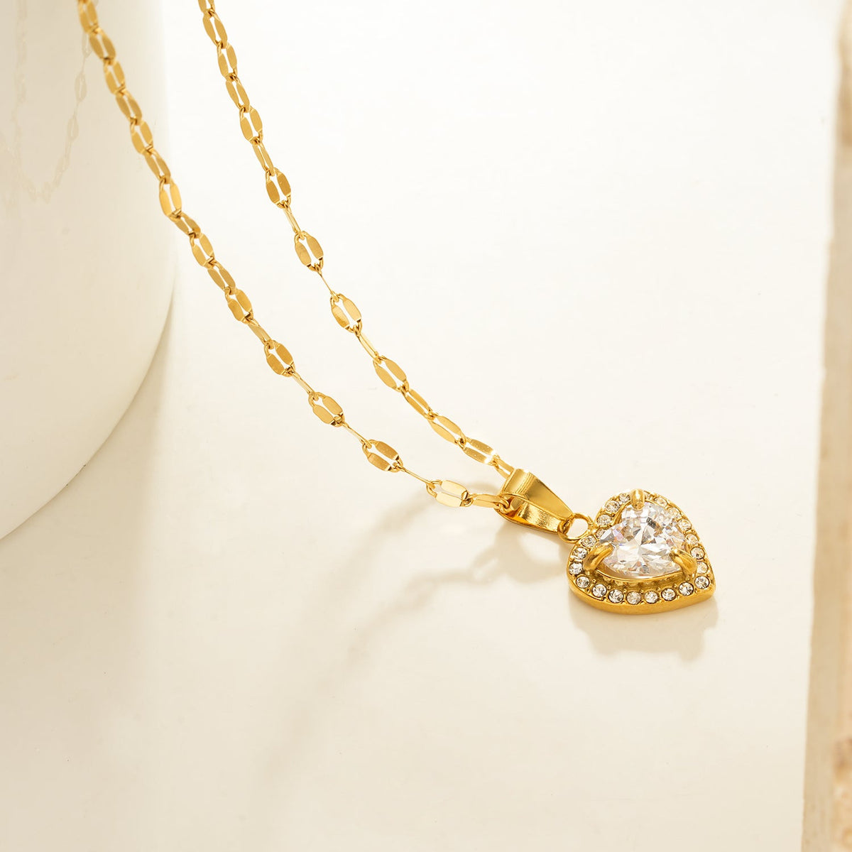 Petite Pavé Heart Necklace