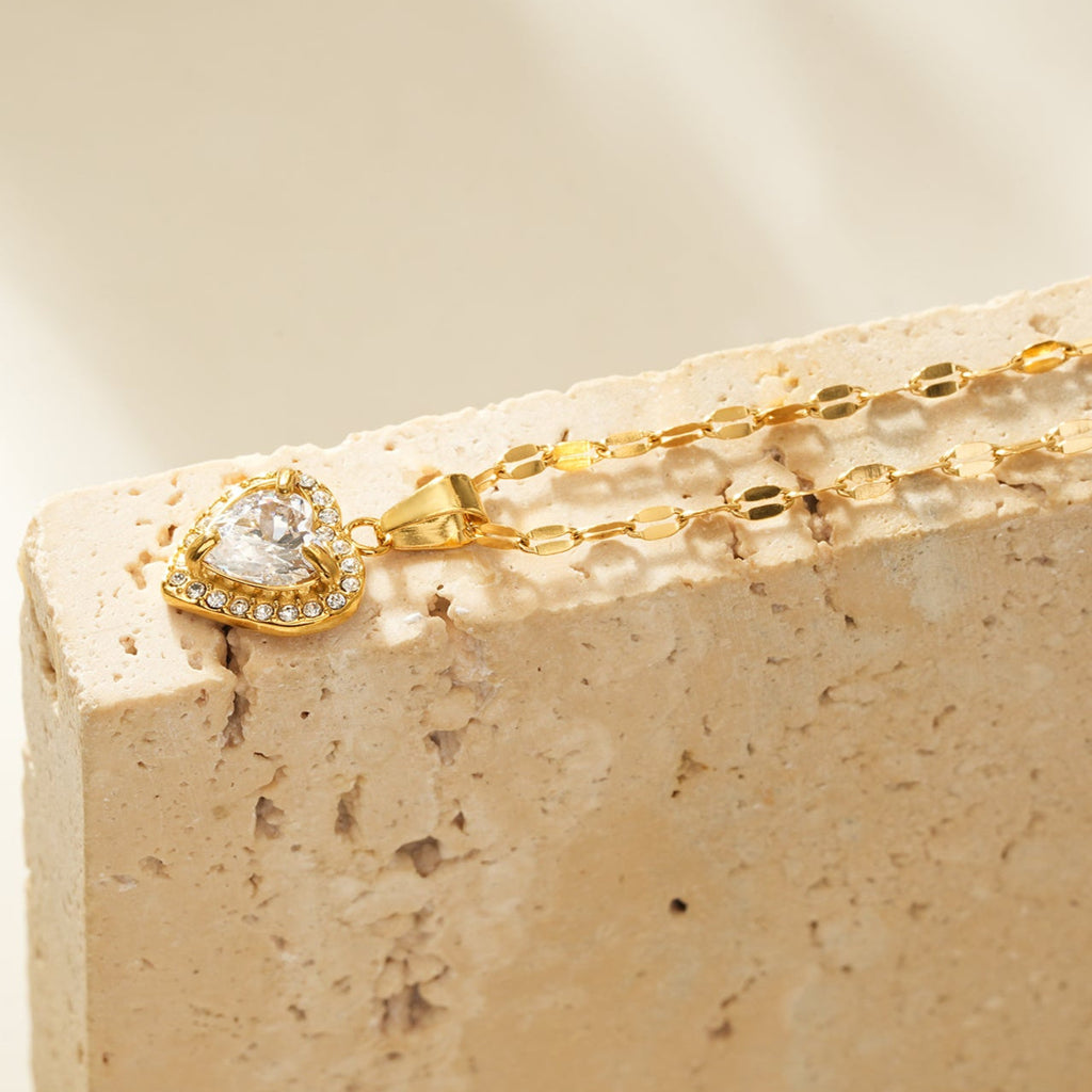 Petite Pavé Heart Necklace