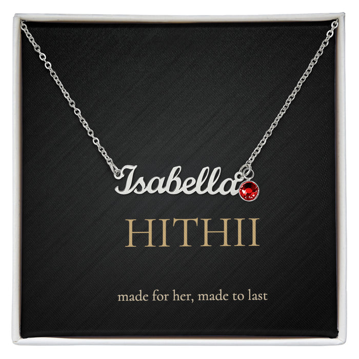 Hithii Name Necklace with Birthstone