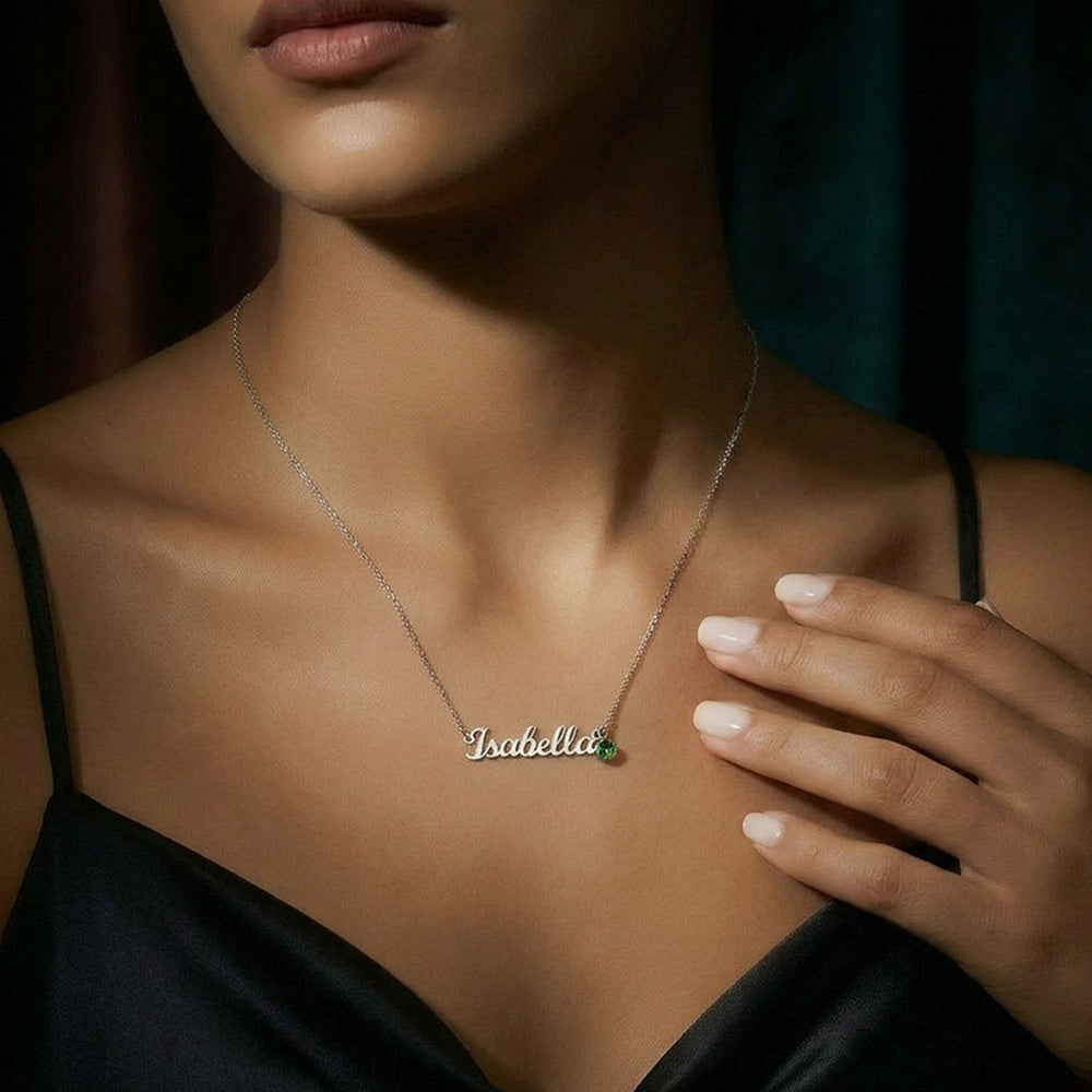 Hithii Name Necklace with Birthstone