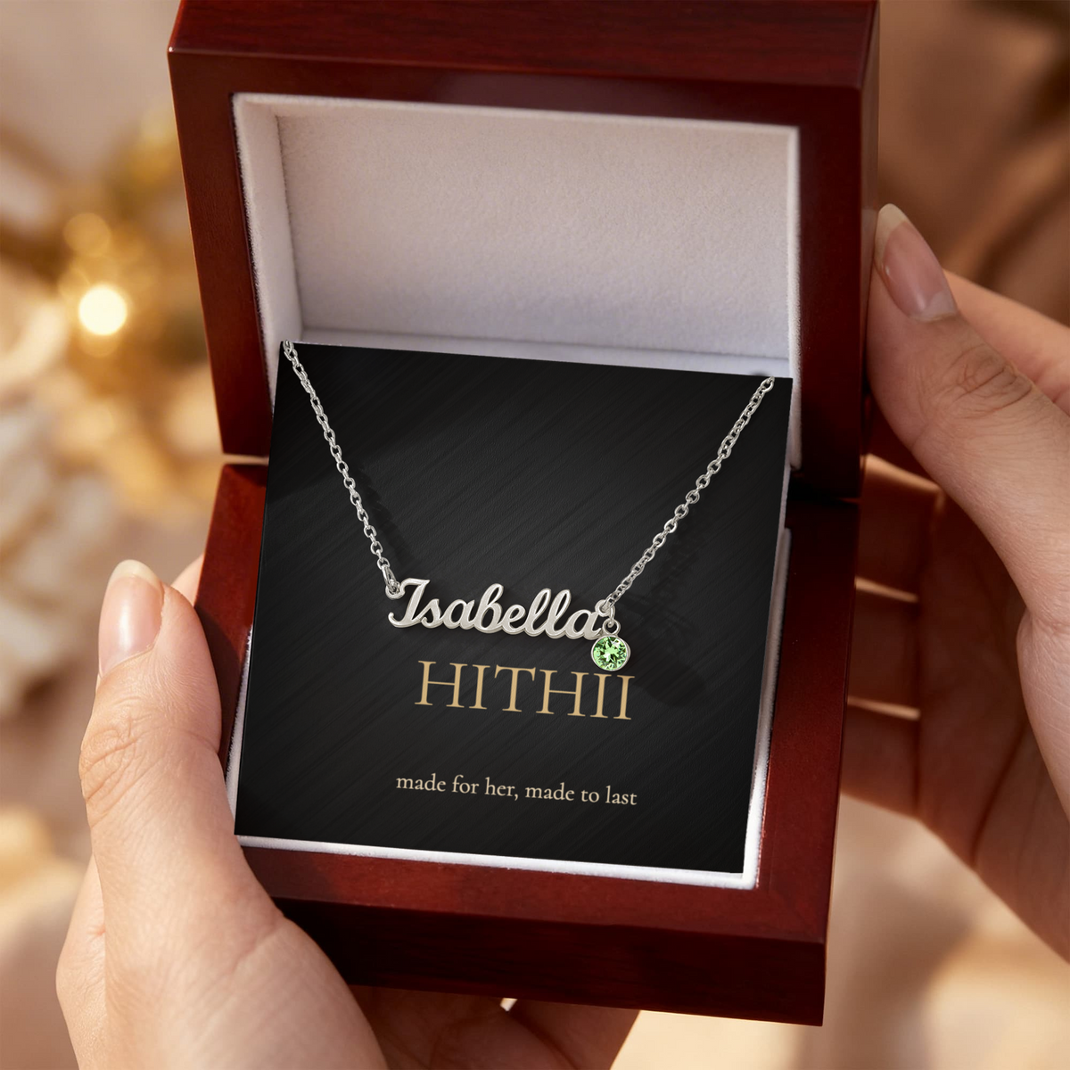 Hithii Name Necklace with Birthstone