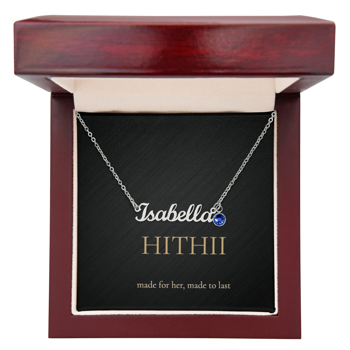 Hithii Name Necklace with Birthstone