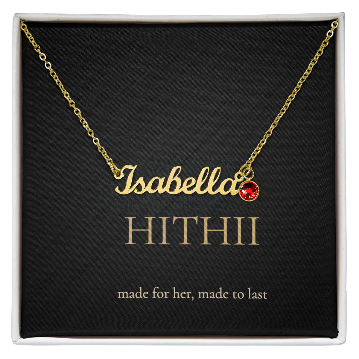 Hithii Name Necklace with Birthstone