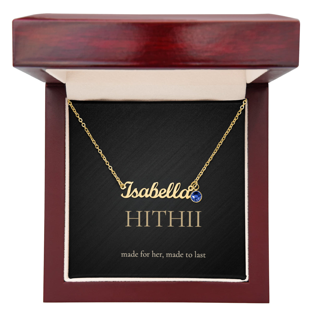 Hithii Name Necklace with Birthstone