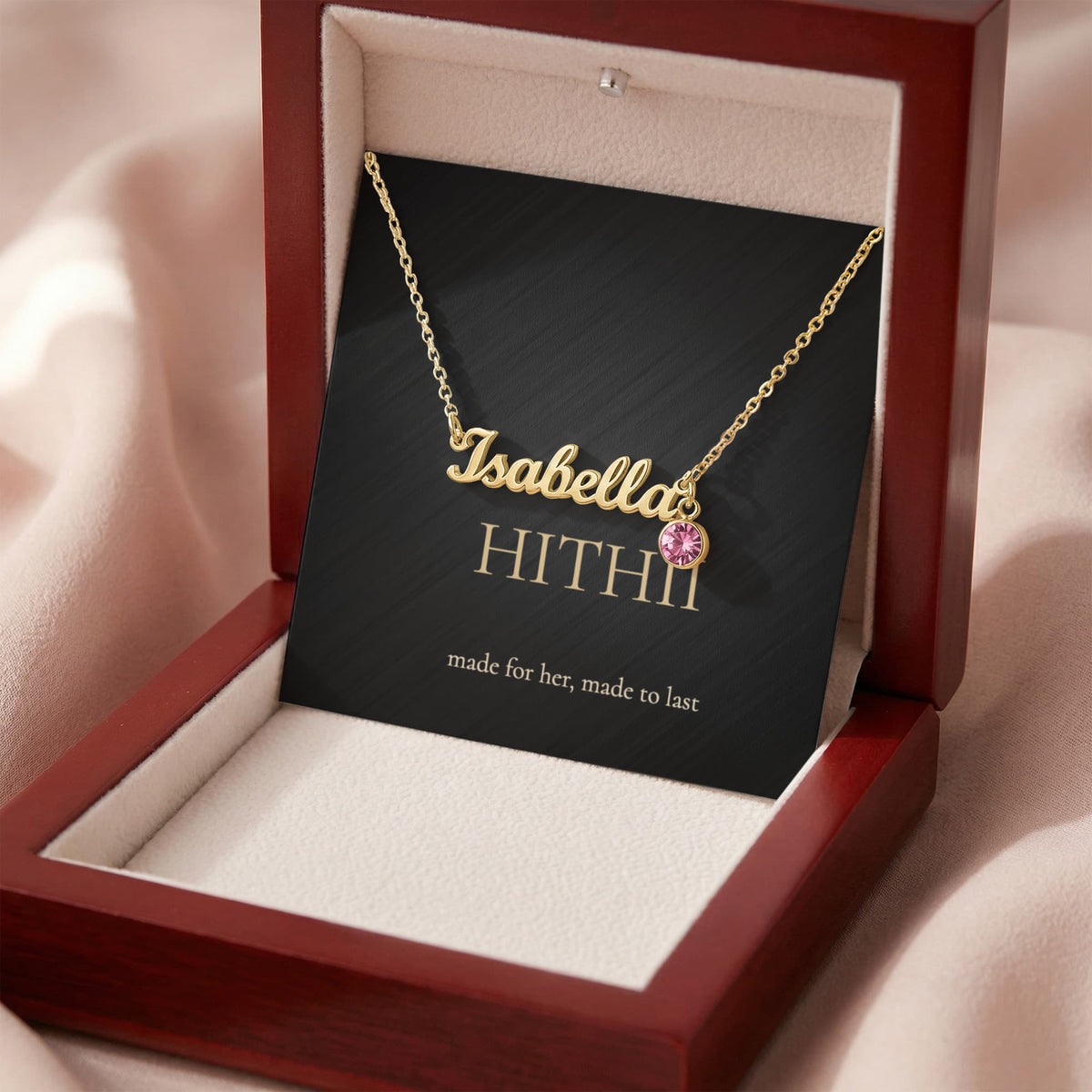 Hithii Name Necklace with Birthstone