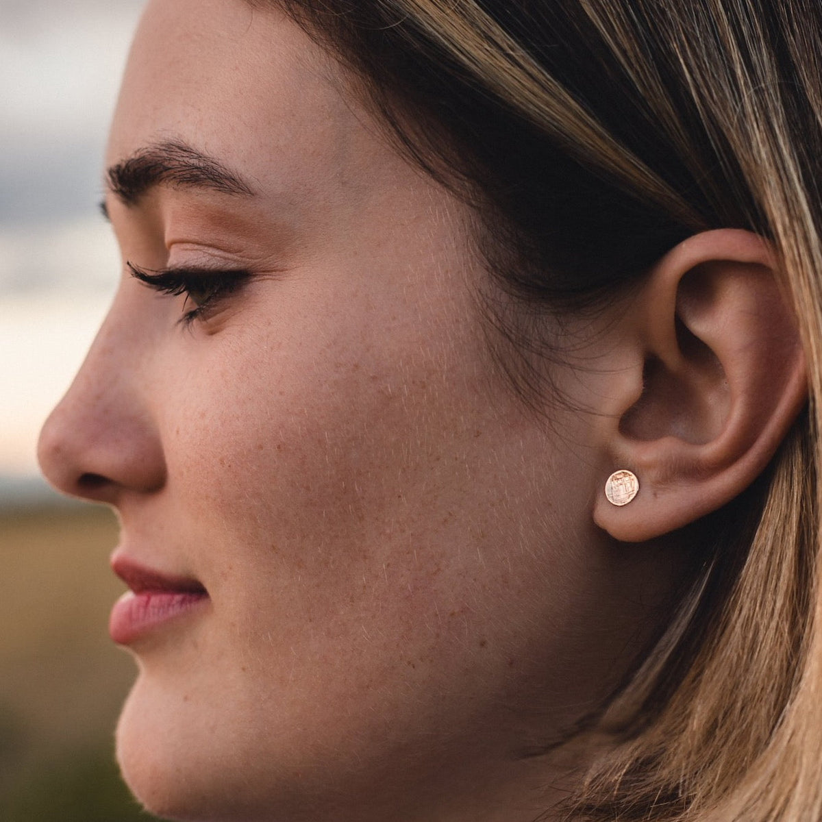 Hammered Disc Studs – 14K Gold-Filled or Sterling Silver