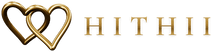 Hithii logo, two linked gold hearts