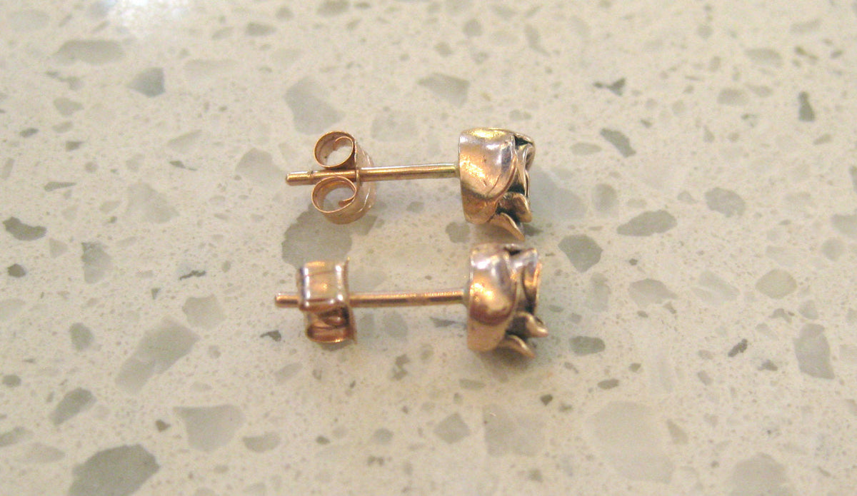 Classic Rose Stud Earrings (Solid Gold or Sterling Silver)
