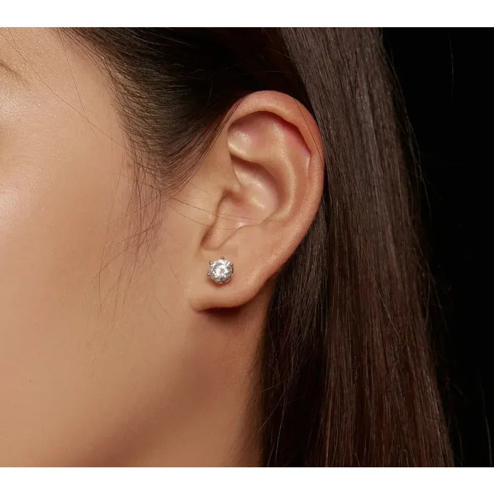 Radiant Moissanite Studs – Gold-Plated Sterling Silver