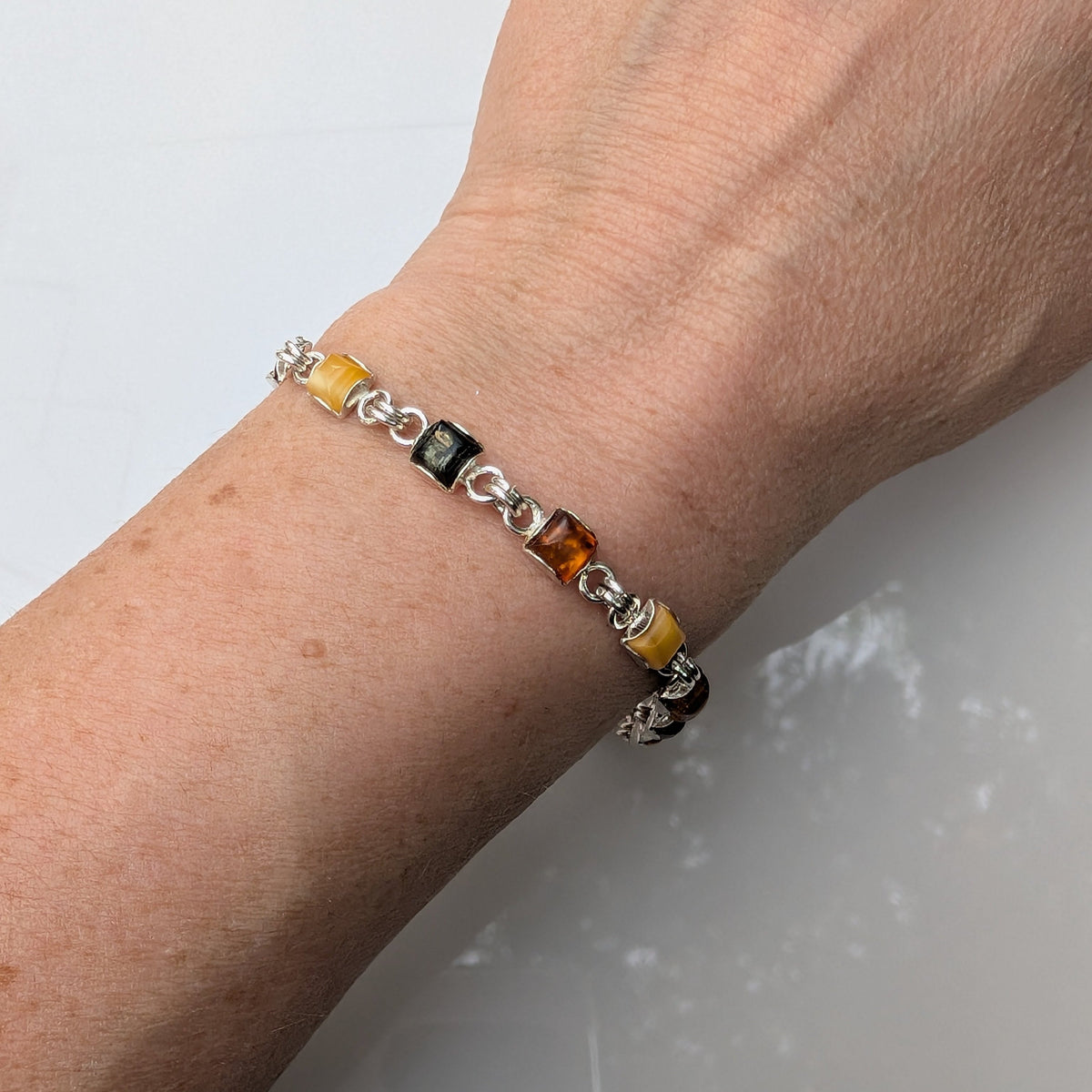 Amber Odyssey Bracelet | Sterling Silver Baltic Amber Bracelet | Tears of the Sun