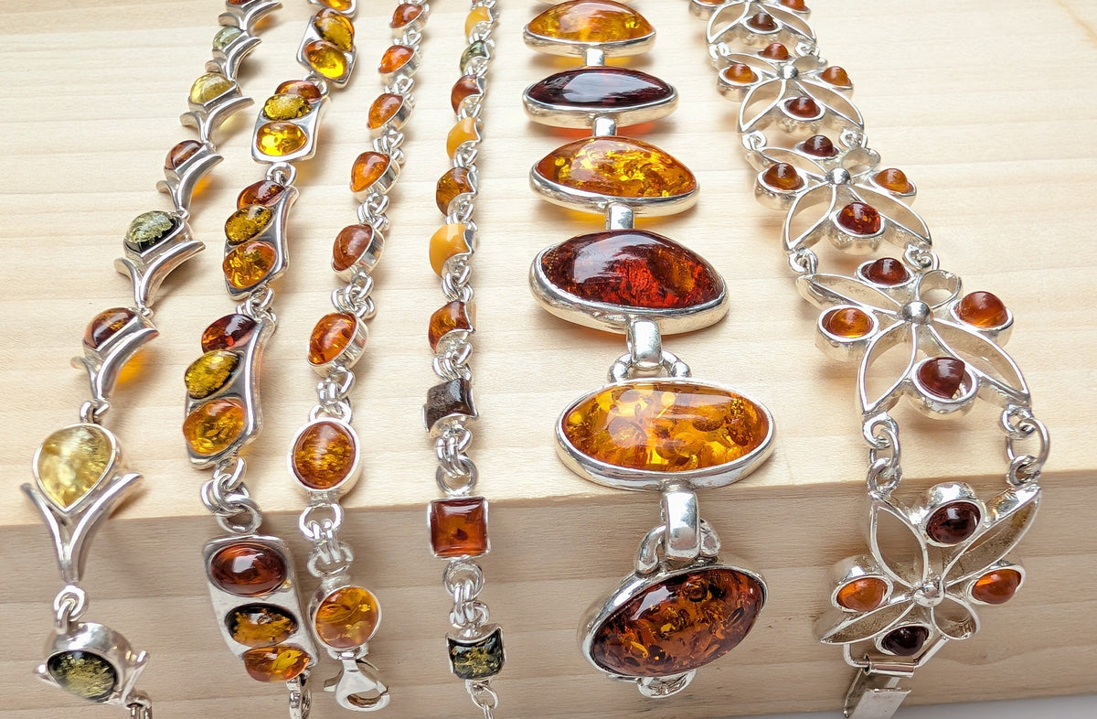 Amber Odyssey Bracelet | Sterling Silver Baltic Amber Bracelet | Tears of the Sun