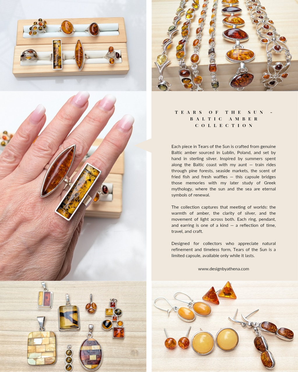 Amber Odyssey Bracelet | Sterling Silver Baltic Amber Bracelet | Tears of the Sun