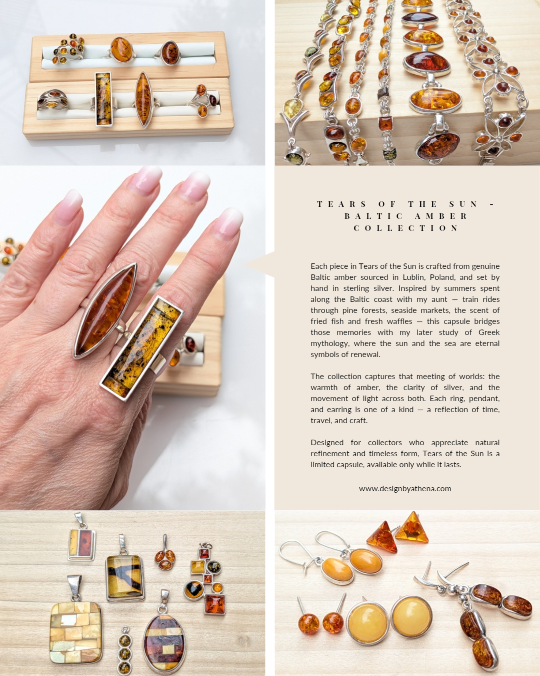 Amber Odyssey Bracelet | Sterling Silver Baltic Amber Bracelet | Tears of the Sun