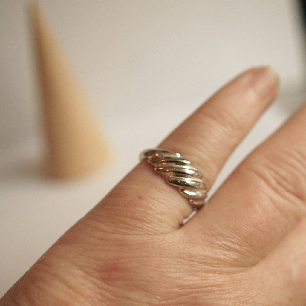 Shrimp Ring in Solid 10K Gold or Sterling Silver