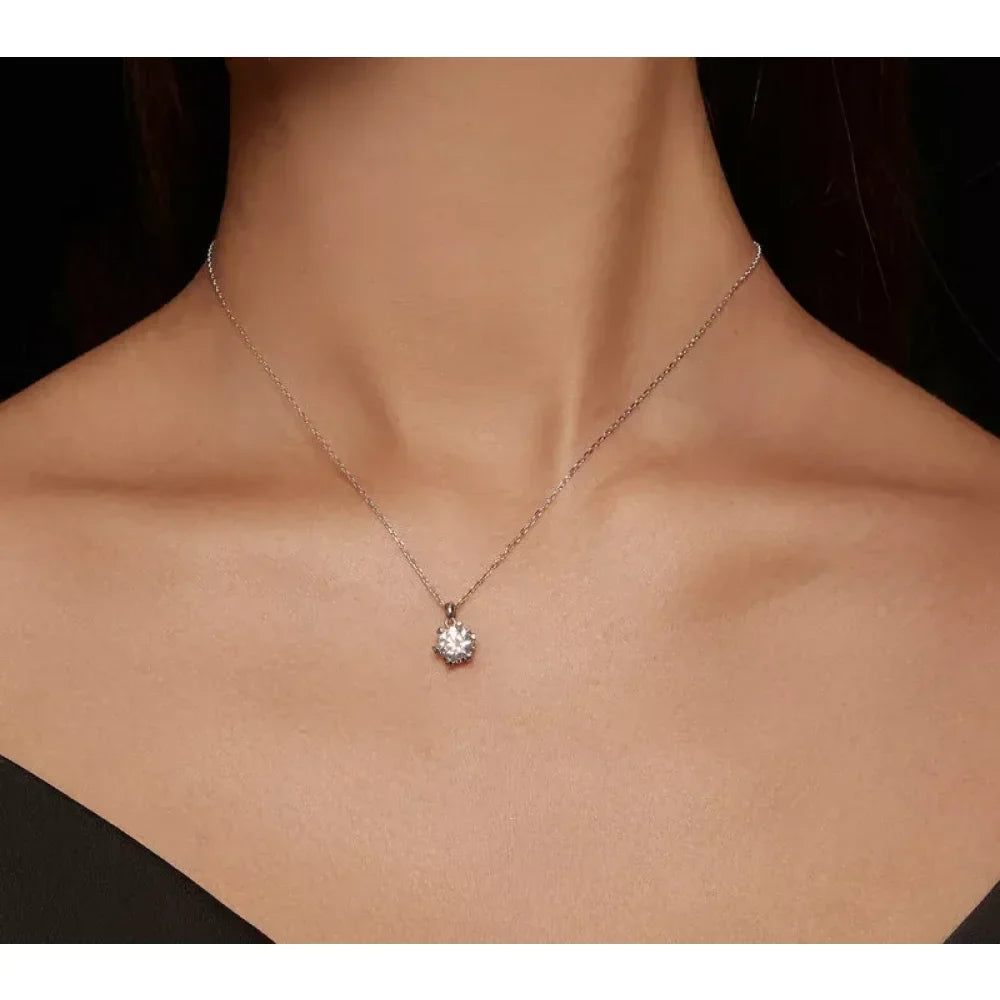 Moissanite Solitaire Pendant Necklace